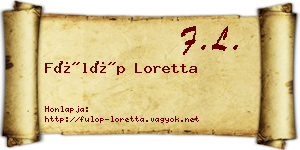 Fülöp Loretta névjegykártya