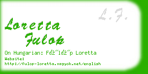 loretta fulop business card